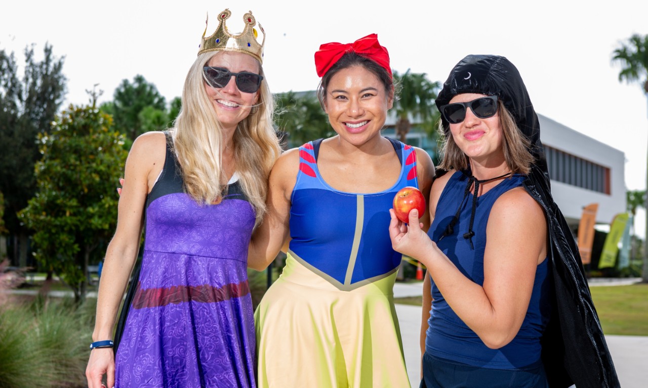 Young girl playing tennis at the USTA National Campus.