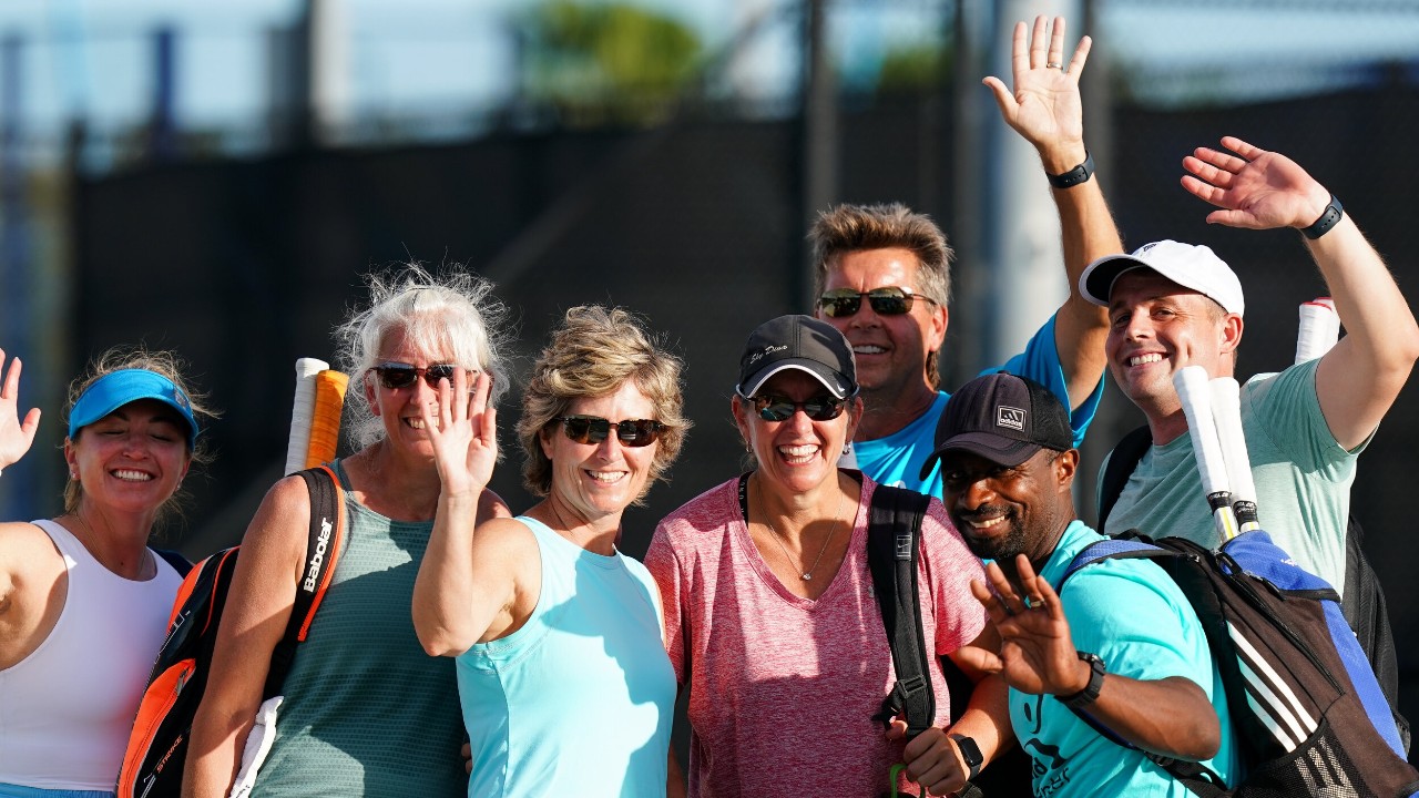 Action photo during the 2024 USTA League National Championships Mixed 40 & Over 7.0/9.0 on Friday, Nov. 08, 2024 at the USTA National Campus in Orlando, Florida. (Photo by Manuela Davies/USTA)