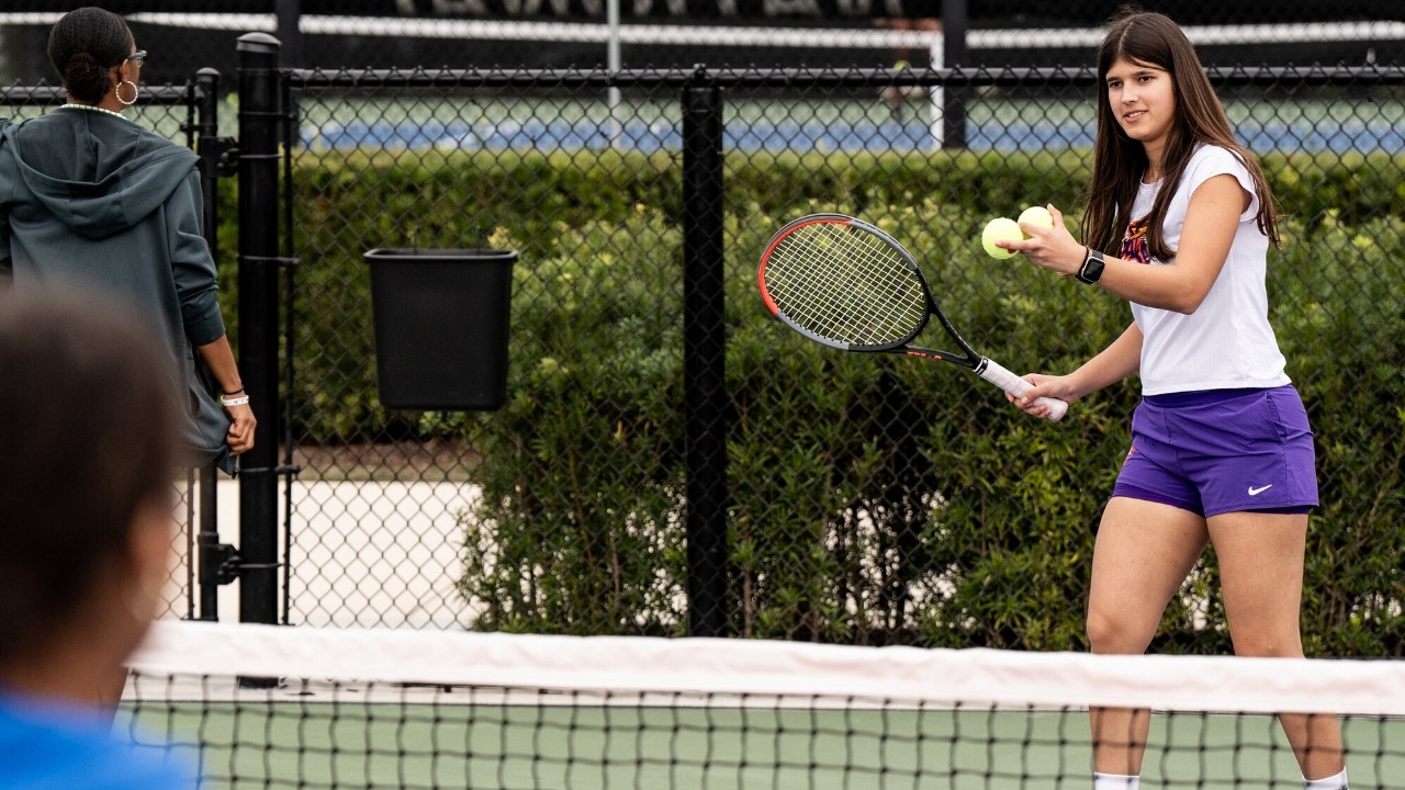 February 1, 2025 - A tennis clinic with kids from the Orlando Chapter of Jack and Jill of America and the Bethune Cookman University and Edward Waters University tennis teams at the USTA National Campus in Orlando, Florida